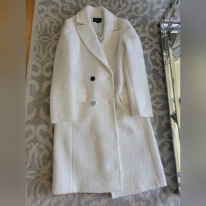 Express size xs white long dress coat.